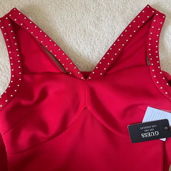 GUESS Sleeveless Beaded Red Party Dress Women’s Size 6 - Picture 5 of 7